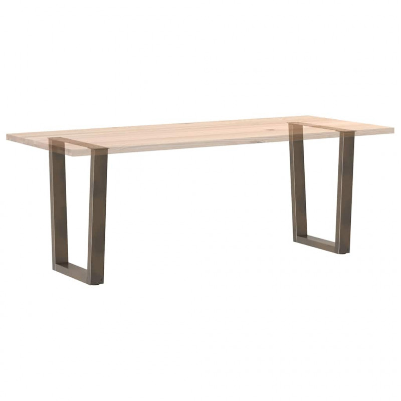 Nogi do stołu jadalnego w kształcie litery V 2 szt. Naturalna stal 60x(72-73,3) cm Stal