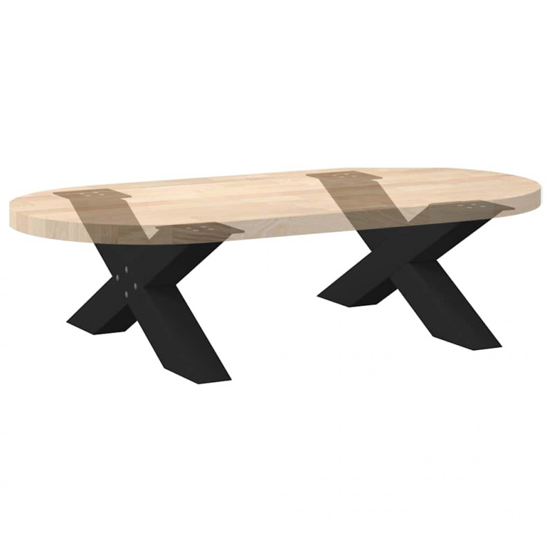 Nogi do stolika kawowego w kształcie litery X 2 szt. Czarne 70x(30-31) cm Stal