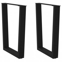 Nogi do stołu jadalnego w kształcie litery V 2 szt. Czarne 70x(72-73,3) cm Stal