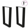 Nogi do stołu jadalnego w kształcie litery V 2 szt. Czarne 70x(72-73,3) cm Stal