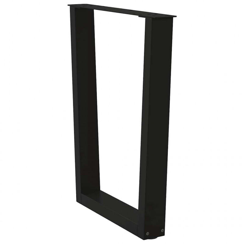 Nogi do stołu jadalnego w kształcie litery V 2 szt. Czarne 70x(72-73,3) cm Stal