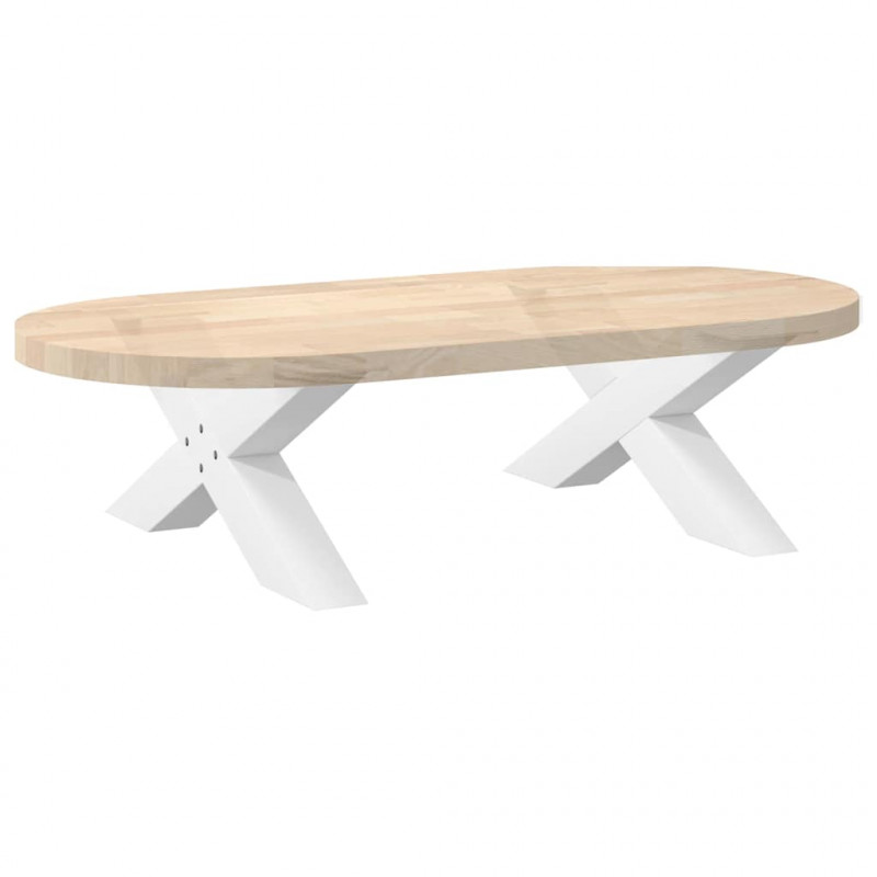 Nogi do stolika kawowego w kształcie litery X 2 szt. Białe 70x(30-31) cm Stal