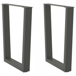 Nogi do stołu jadalnego w kształcie litery V 2 szt. Antracyt 70x(72-73,3) cm Stal