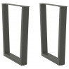 Nogi do stołu jadalnego w kształcie litery V 2 szt. Antracyt 70x(72-73,3) cm Stal