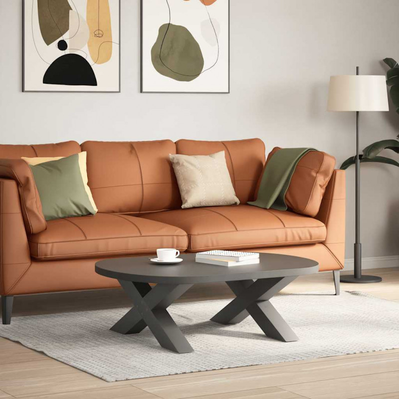 Nogi do stolika kawowego w kształcie litery X 2 szt. Antracyt 70x(30-31) cm Stal