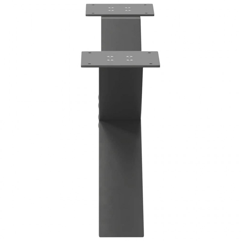 Nogi do stolika kawowego w kształcie litery X 2 szt. Antracyt 70x(30-31) cm Stal