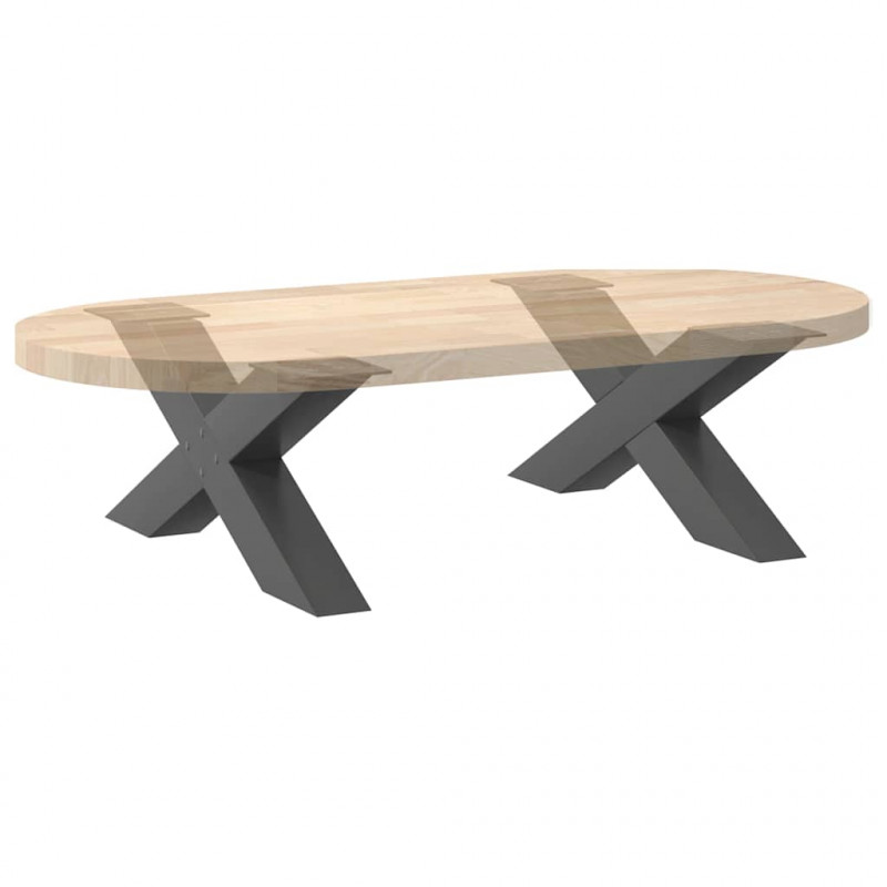 Nogi do stolika kawowego w kształcie litery X 2 szt. Antracyt 70x(30-31) cm Stal