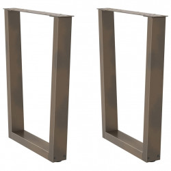 Nogi do stołu jadalnego w kształcie litery V 2 szt. Naturalna stal 70x(72-73,3) cm Stal