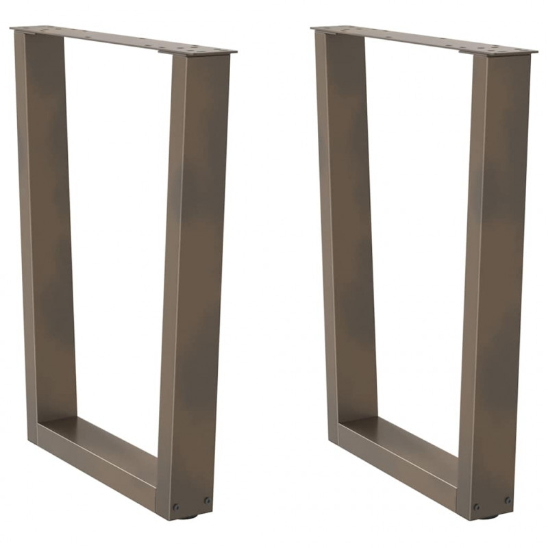 Nogi do stołu jadalnego w kształcie litery V 2 szt. Naturalna stal 70x(72-73,3) cm Stal