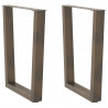 Nogi do stołu jadalnego w kształcie litery V 2 szt. Naturalna stal 70x(72-73,3) cm Stal