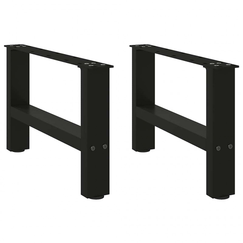 Nogi do stolika kawowego czarne 2 szt. 50x(30-31) cm stal