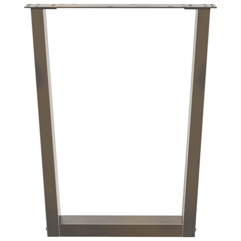 Nogi do stołu jadalnego w kształcie litery V 2 szt. Naturalna stal 70x(72-73,3) cm Stal