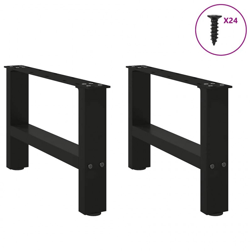 Nogi do stolika kawowego czarne 2 szt. 50x(30-31) cm stal