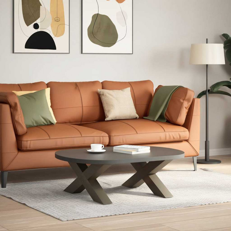 Nogi do stolika kawowego w kształcie litery X 2 szt. Naturalna stal 70x(30-31) cm Stal