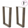 Nogi do stołu jadalnego w kształcie litery V 2 szt. Naturalna stal 70x(72-73,3) cm Stal