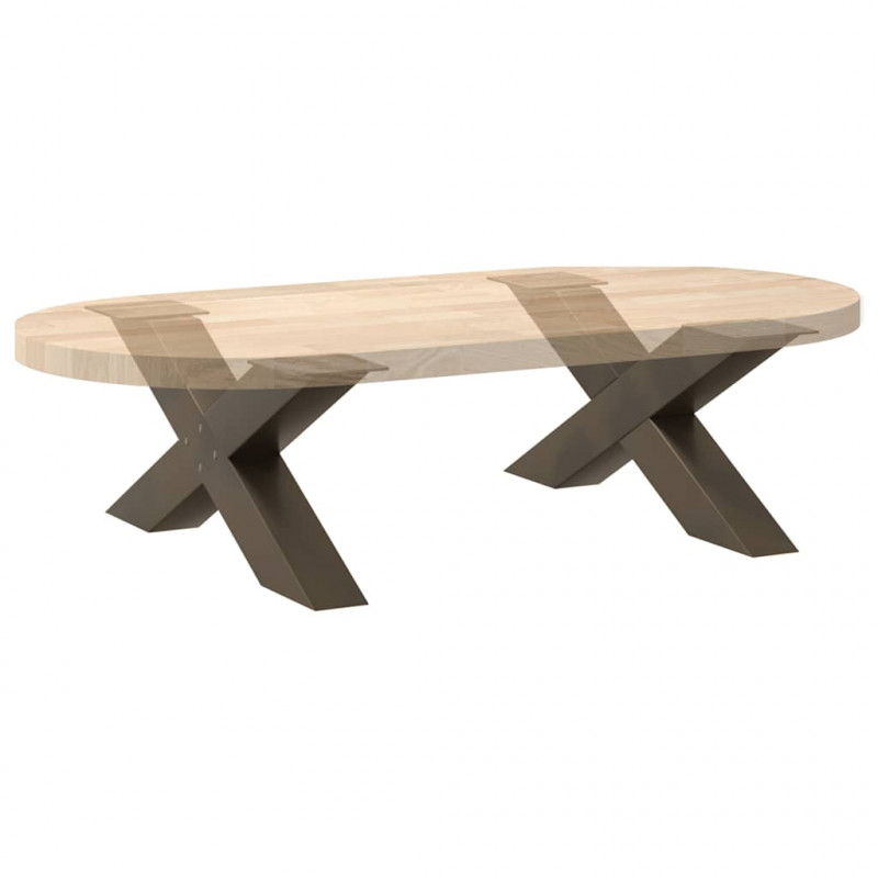 Nogi do stolika kawowego w kształcie litery X 2 szt. Naturalna stal 70x(30-31) cm Stal