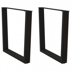 Nogi do stołu jadalnego w kształcie litery V 2 szt. Czarne 80x(72-73,3) cm Stal