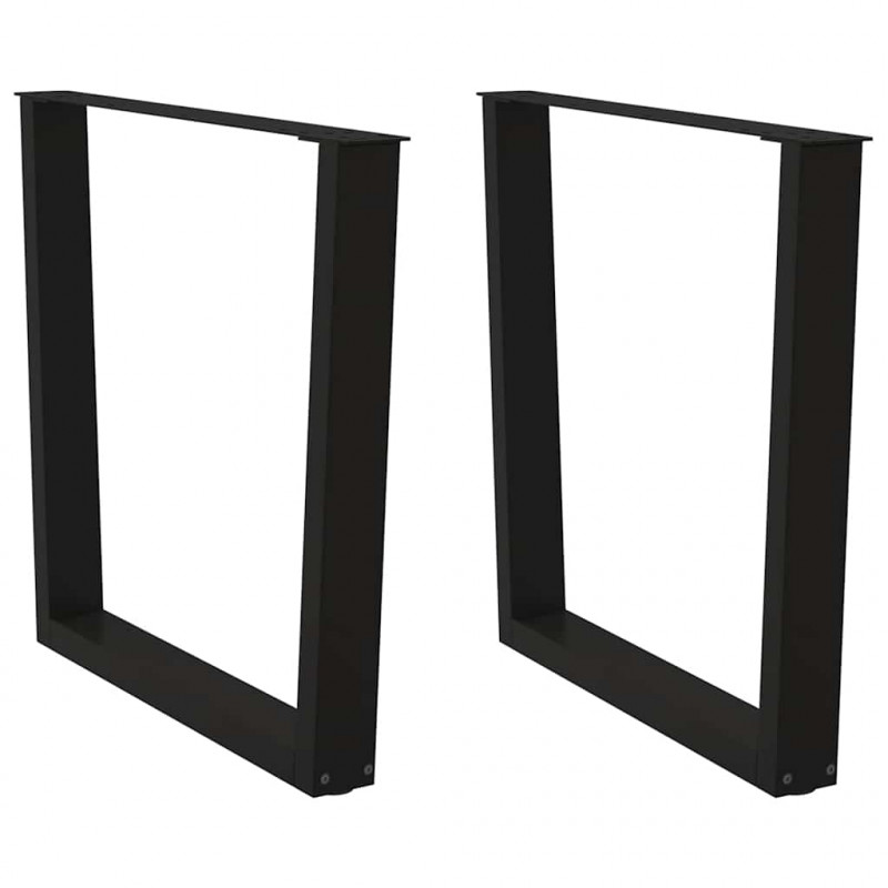 Nogi do stołu jadalnego w kształcie litery V 2 szt. Czarne 80x(72-73,3) cm Stal