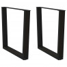 Nogi do stołu jadalnego w kształcie litery V 2 szt. Czarne 80x(72-73,3) cm Stal