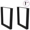 Nogi do stołu jadalnego w kształcie litery V 2 szt. Czarne 80x(72-73,3) cm Stal