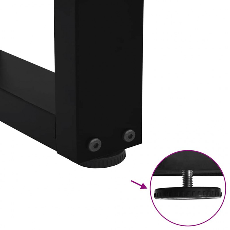 Nogi do stołu jadalnego w kształcie litery V 2 szt. Czarne 80x(72-73,3) cm Stal