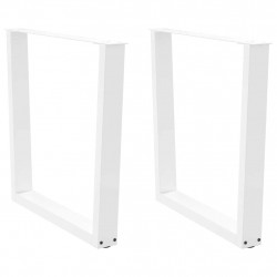 Nogi do stołu jadalnego w kształcie litery V 2 szt. Białe 80x(72-73,3) cm Stal