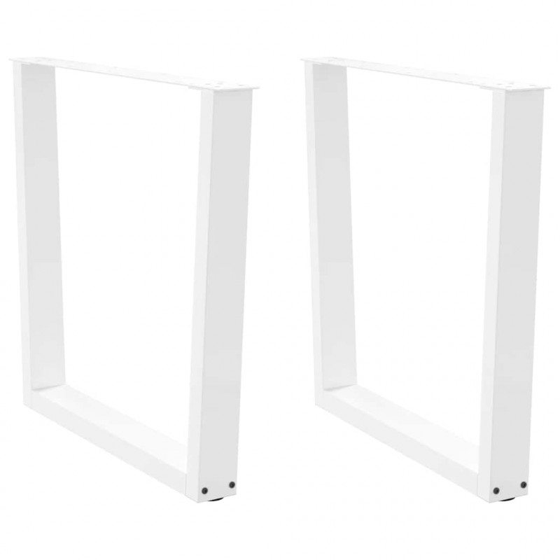 Nogi do stołu jadalnego w kształcie litery V 2 szt. Białe 80x(72-73,3) cm Stal