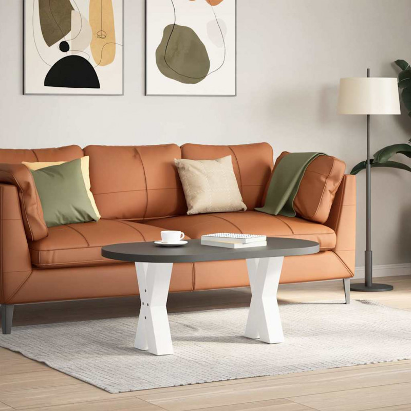 Nogi do stolika kawowego w kształcie litery X 2 szt. Białe 28x(42-43) cm Stal