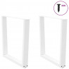Nogi do stołu jadalnego w kształcie litery V 2 szt. Białe 80x(72-73,3) cm Stal