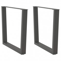 Nogi do stołu jadalnego w kształcie litery V 2 szt. Antracyt 80x(72-73,3) cm Stal