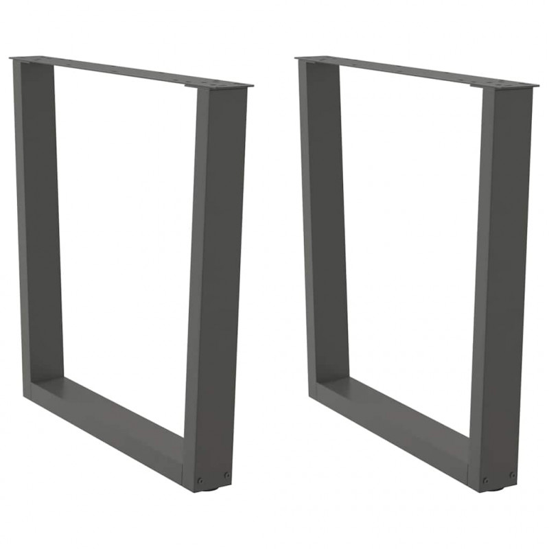 Nogi do stołu jadalnego w kształcie litery V 2 szt. Antracyt 80x(72-73,3) cm Stal