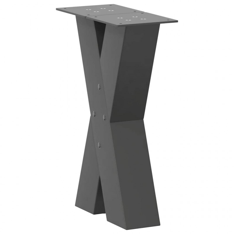 Nogi do stolika kawowego w kształcie litery X 2 szt. Antracyt 28x(42-43) cm Stal