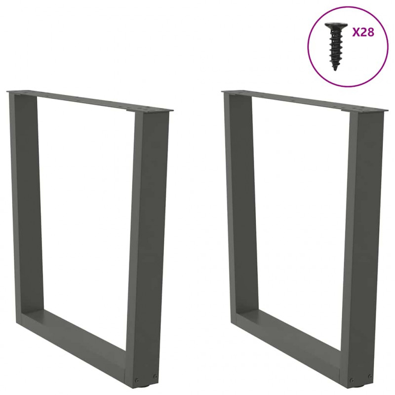 Nogi do stołu jadalnego w kształcie litery V 2 szt. Antracyt 80x(72-73,3) cm Stal