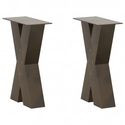 Nogi do stolika kawowego w kształcie litery X 2 szt. Naturalna stal 28x(42-43) cm Stal