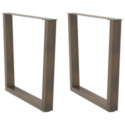 Nogi do stołu jadalnego w kształcie litery V 2 szt. Naturalna stal 80x(72-73,3) cm Stal