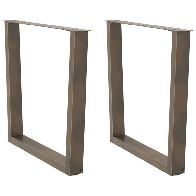 Nogi do stołu jadalnego w kształcie litery V 2 szt. Naturalna stal 80x(72-73,3) cm Stal