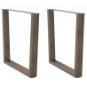 Nogi do stołu jadalnego w kształcie litery V 2 szt. Naturalna stal 80x(72-73,3) cm Stal