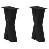 Nogi do stolika kawowego w kształcie litery X 2 szt. Czarne 38x(42-43) cm Stal