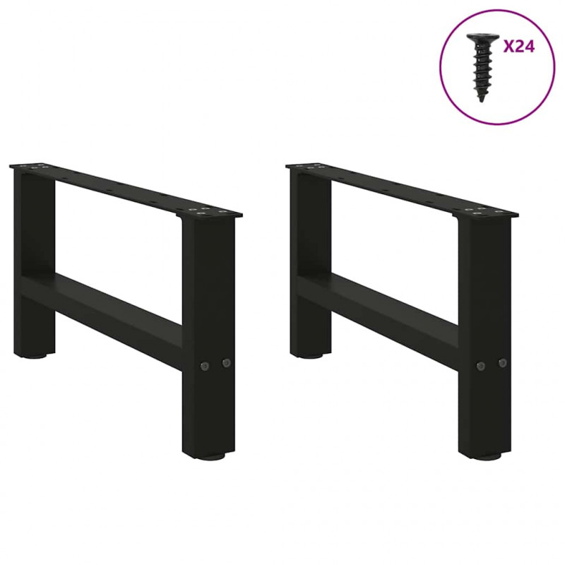 Nogi do stolika kawowego czarne 2 szt. 60x(30-31) cm stal