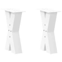 Nogi do stolika kawowego w kształcie litery X 2 szt. Białe 38x(42-43) cm Stal