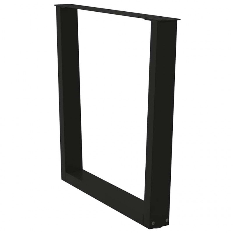 Nogi do stołu jadalnego w kształcie litery V 2 szt. Czarne 90x(72-73,3) cm Stal