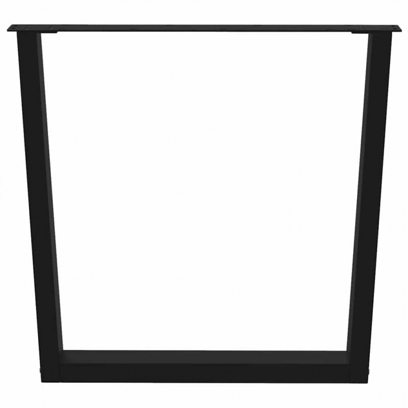 Nogi do stołu jadalnego w kształcie litery V 2 szt. Czarne 90x(72-73,3) cm Stal