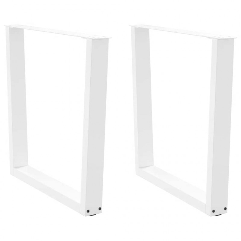Nogi do stołu jadalnego w kształcie litery V 2 szt. Białe 90x(72-73,3) cm Stal