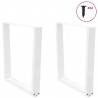 Nogi do stołu jadalnego w kształcie litery V 2 szt. Białe 90x(72-73,3) cm Stal