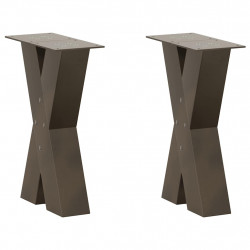 Nogi do stolika kawowego w kształcie litery X 2 szt. Naturalna stal 38x(42-43) cm Stal