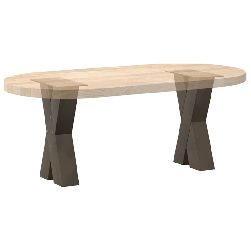 Nogi do stolika kawowego w kształcie litery X 2 szt. Naturalna stal 38x(42-43) cm Stal