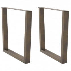 Nogi do stołu jadalnego w kształcie litery V 2 szt. Naturalna stal 90x(72-73,3) cm Stal