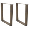 Nogi do stołu jadalnego w kształcie litery V 2 szt. Naturalna stal 90x(72-73,3) cm Stal
