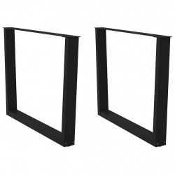 Nogi do stołu jadalnego w kształcie litery V 2 szt. Czarne 100x(72-73,3) cm Stal