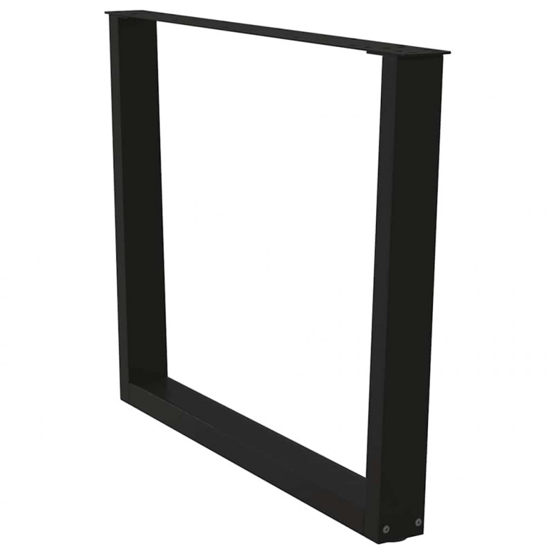 Nogi do stołu jadalnego w kształcie litery V 2 szt. Czarne 100x(72-73,3) cm Stal